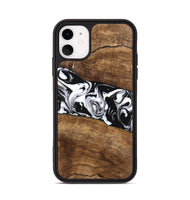 iPhone 11 Wood Phone Case - Lisha (Black & White, 746236)