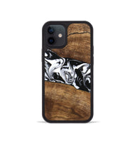 iPhone 12 mini Wood Phone Case - Lisha (Black & White, 746236)