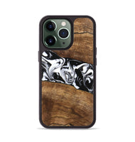 iPhone 13 Pro Wood Phone Case - Lisha (Black & White, 746236)