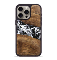 iPhone 15 Pro Max Wood Phone Case - Lisha (Black & White, 746236)