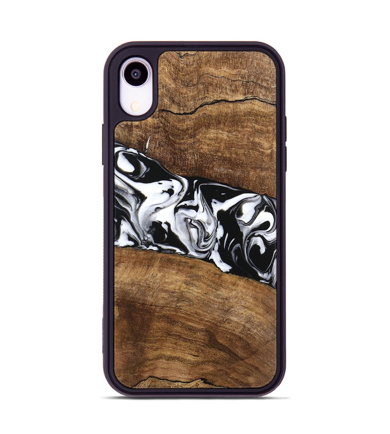 iPhone Xr Wood Phone Case - Lisha (Black & White, 746236)