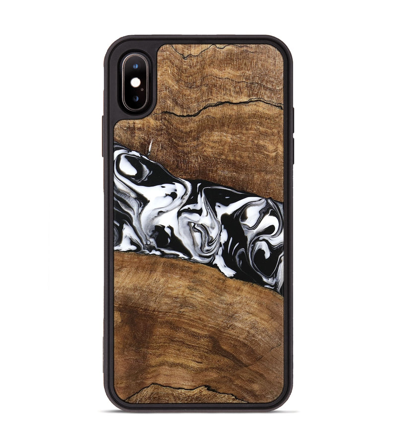 iPhone Xs Max Wood Phone Case - Lisha (Black & White, 746236)