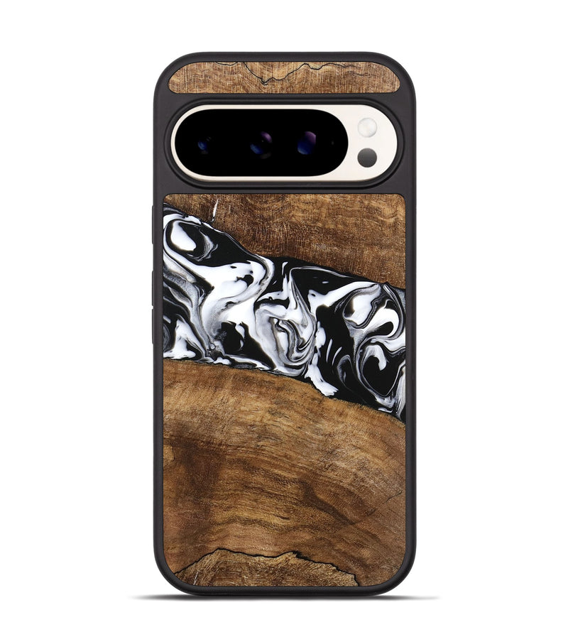 Pixel 9 Wood Phone Case - Lisha (Black & White, 746236)