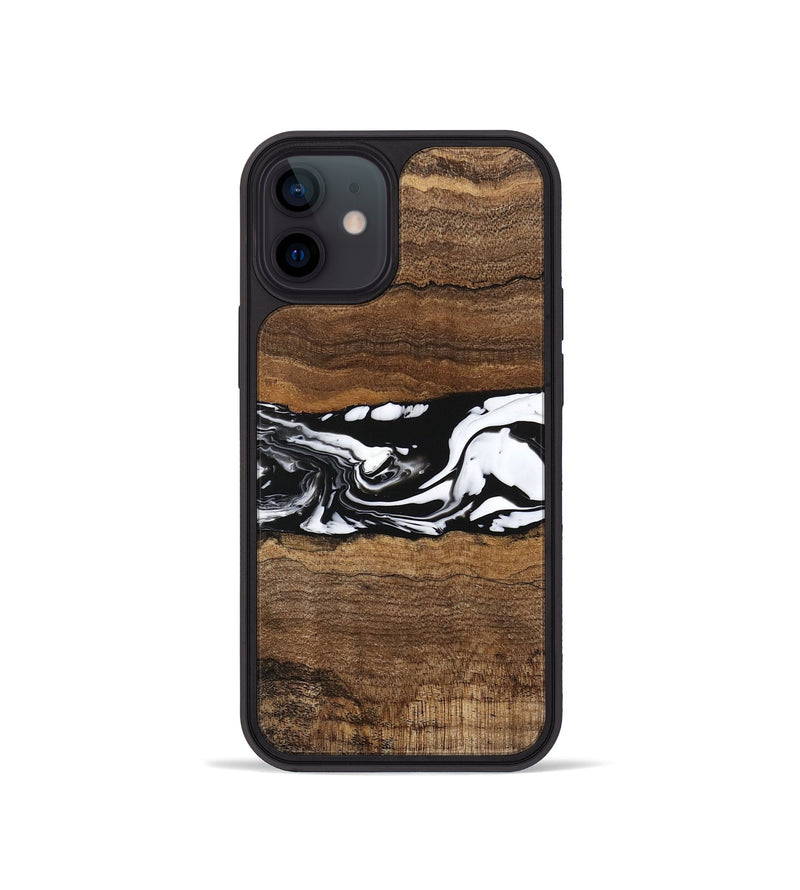 iPhone 12 mini Wood Phone Case - Wiley (Black & White, 746243)