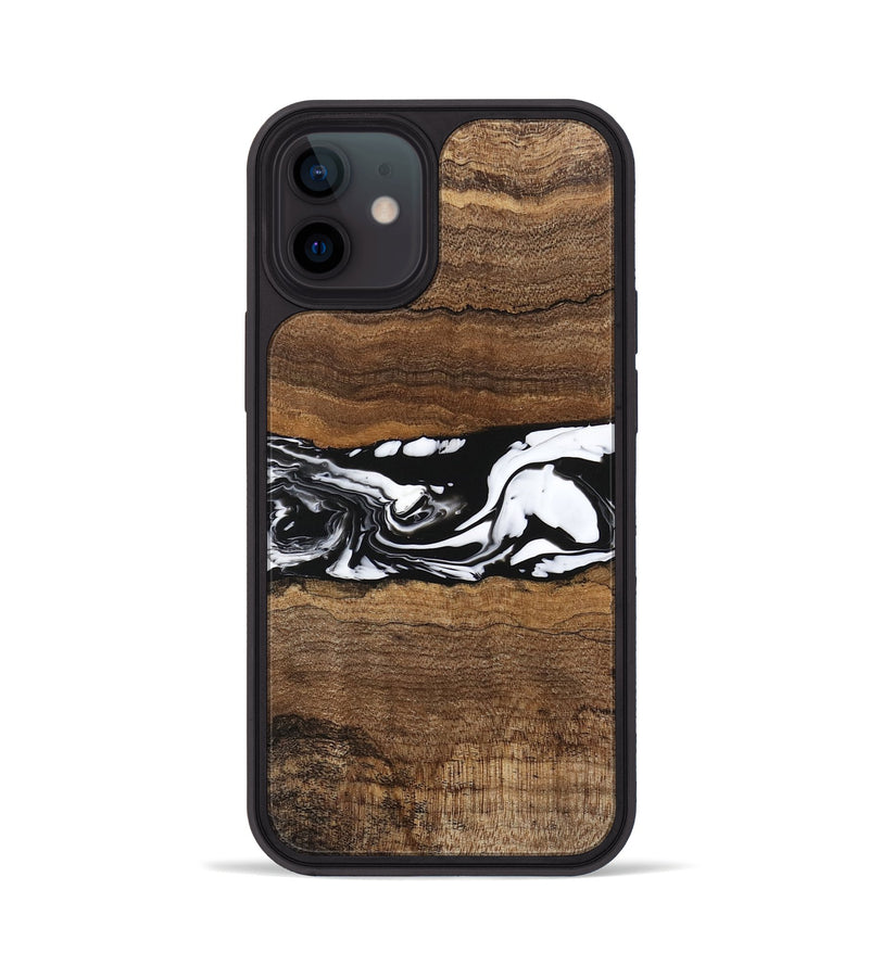 iPhone 12 Wood Phone Case - Wiley (Black & White, 746243)