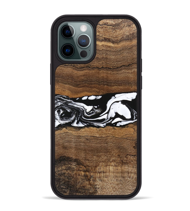 iPhone 12 Pro Max Wood Phone Case - Wiley (Black & White, 746243)