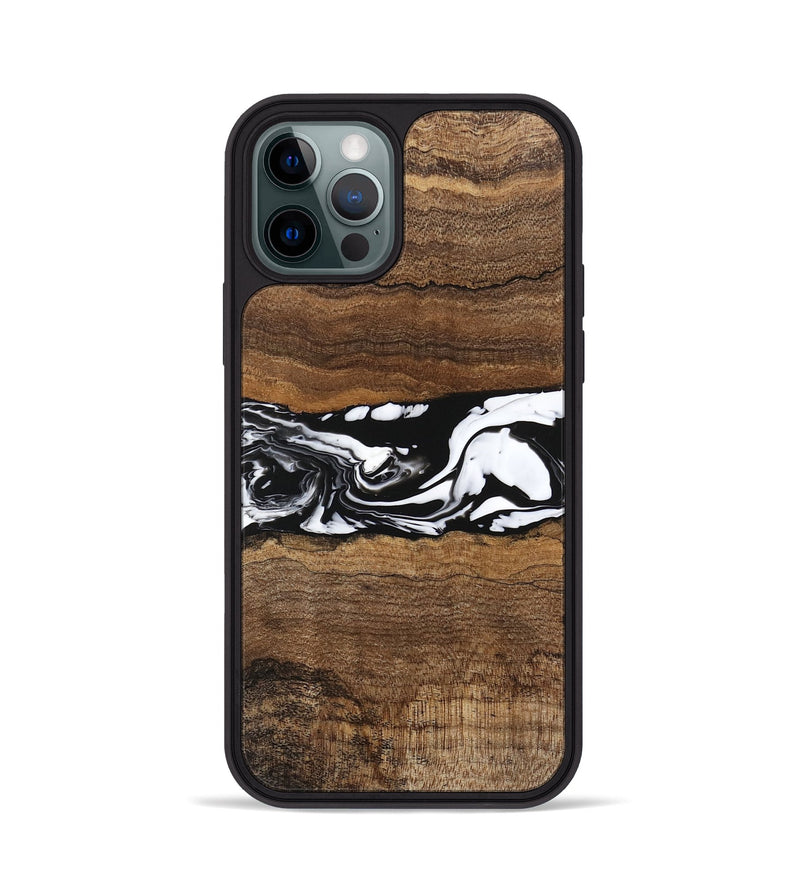 iPhone 12 Pro Wood Phone Case - Wiley (Black & White, 746243)