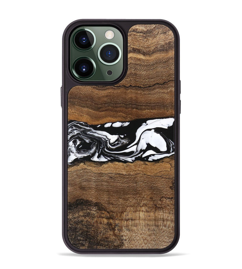 iPhone 13 Pro Max Wood Phone Case - Wiley (Black & White, 746243)