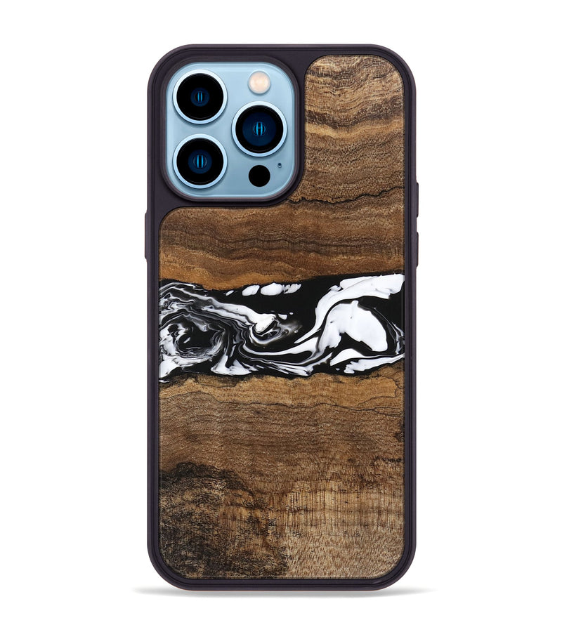 iPhone 14 Pro Max Wood Phone Case - Wiley (Black & White, 746243)