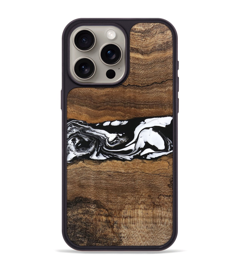 iPhone 15 Pro Max Wood Phone Case - Wiley (Black & White, 746243)