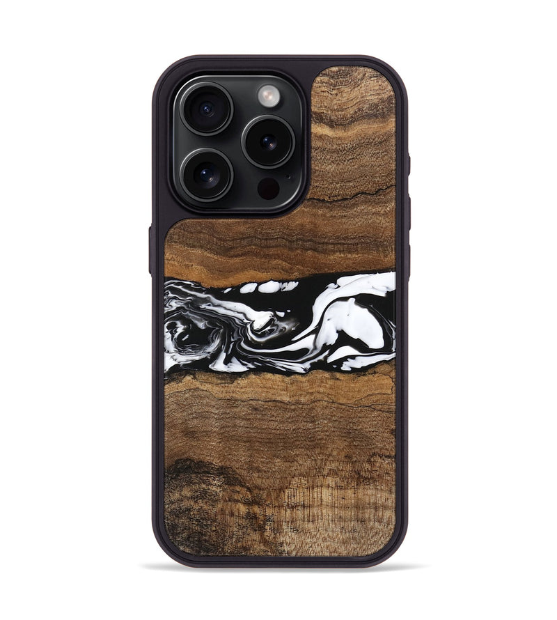 iPhone 15 Pro Wood Phone Case - Wiley (Black & White, 746243)