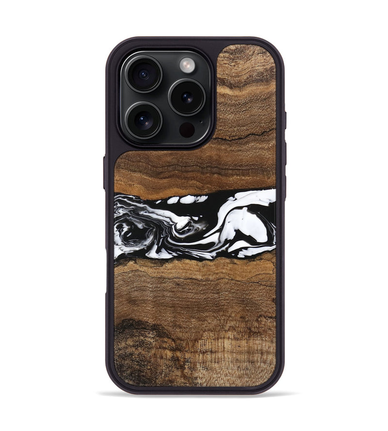 iPhone 16 Pro Wood Phone Case - Wiley (Black & White, 746243)