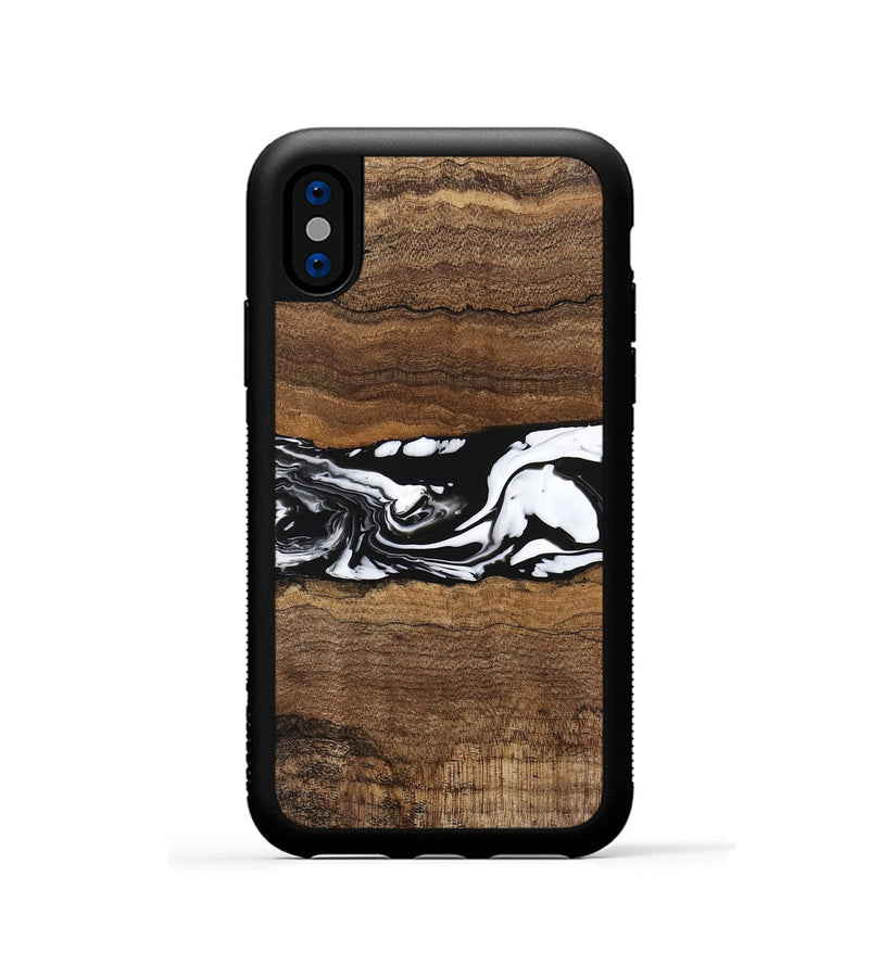 iPhone Xs Wood Phone Case - Wiley (Black & White, 746243)