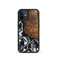 iPhone 12 mini Wood Phone Case - Tim (Black & White, 746244)