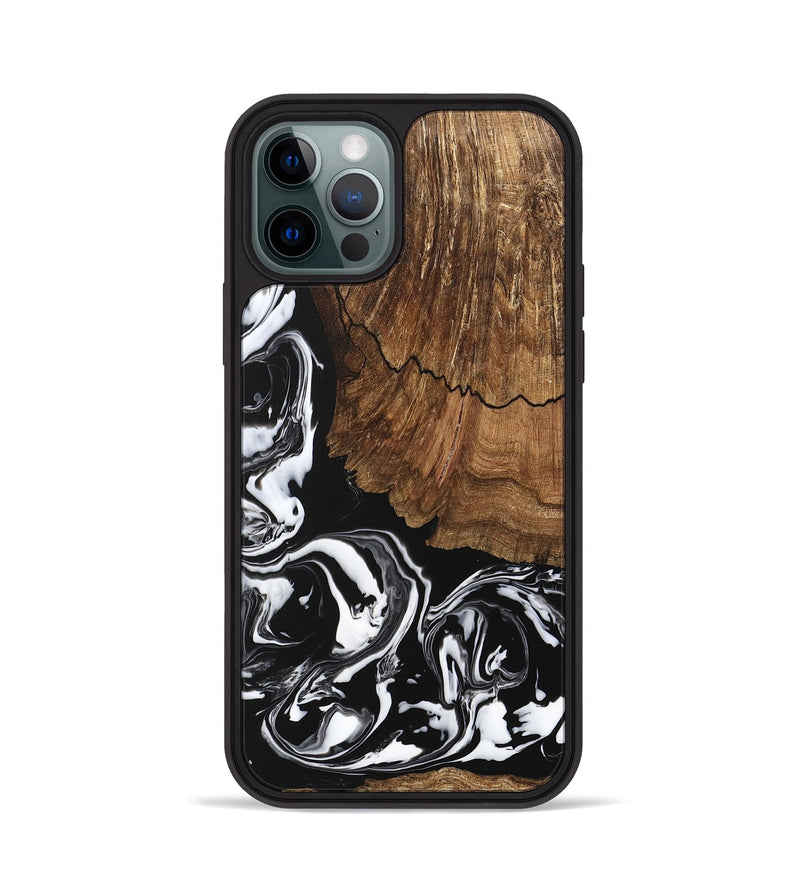 iPhone 12 Pro Wood Phone Case - Tim (Black & White, 746244)