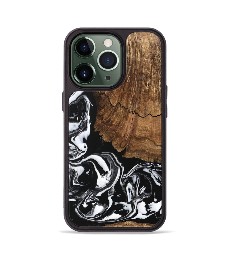 iPhone 13 Pro Wood Phone Case - Tim (Black & White, 746244)