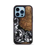 iPhone 14 Pro Wood Phone Case - Tim (Black & White, 746244)