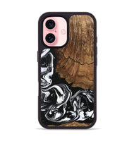 iPhone 16 Wood Phone Case - Tim (Black & White, 746244)