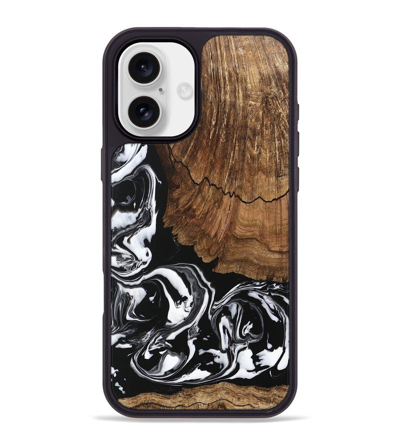 iPhone 16 Plus Wood Phone Case - Tim (Black & White, 746244)