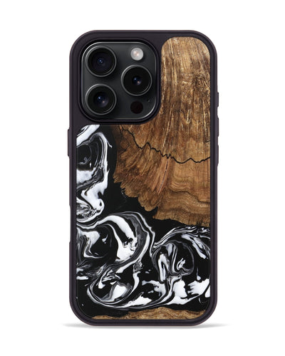 iPhone 16 Pro Wood Phone Case - Tim (Black & White, 746244)