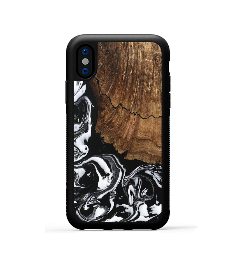 iPhone Xs Wood Phone Case - Tim (Black & White, 746244)