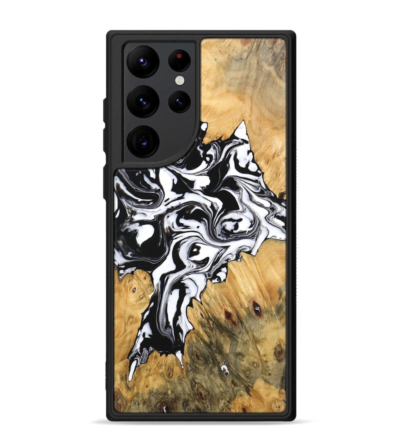 Galaxy S22 Ultra Wood Phone Case - Vincent (Black & White, 746245)