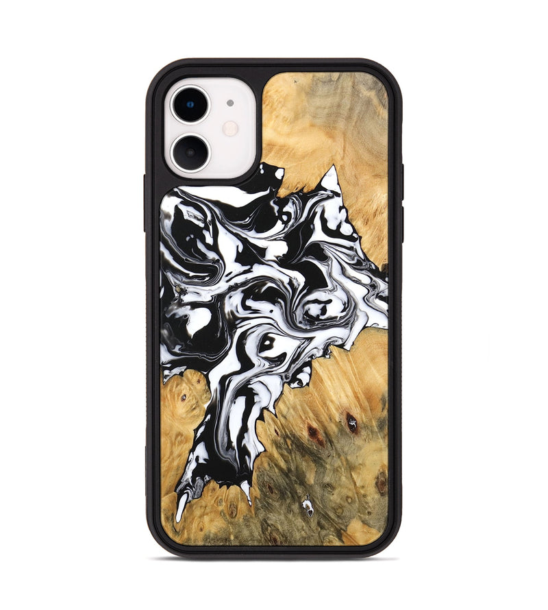 iPhone 11 Wood Phone Case - Vincent (Black & White, 746245)