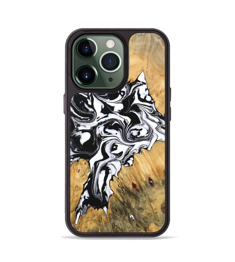 iPhone 13 Pro Wood Phone Case - Vincent (Black & White, 746245)