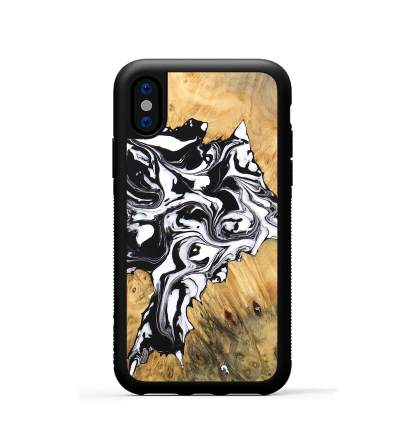 iPhone Xs Wood Phone Case - Vincent (Black & White, 746245)