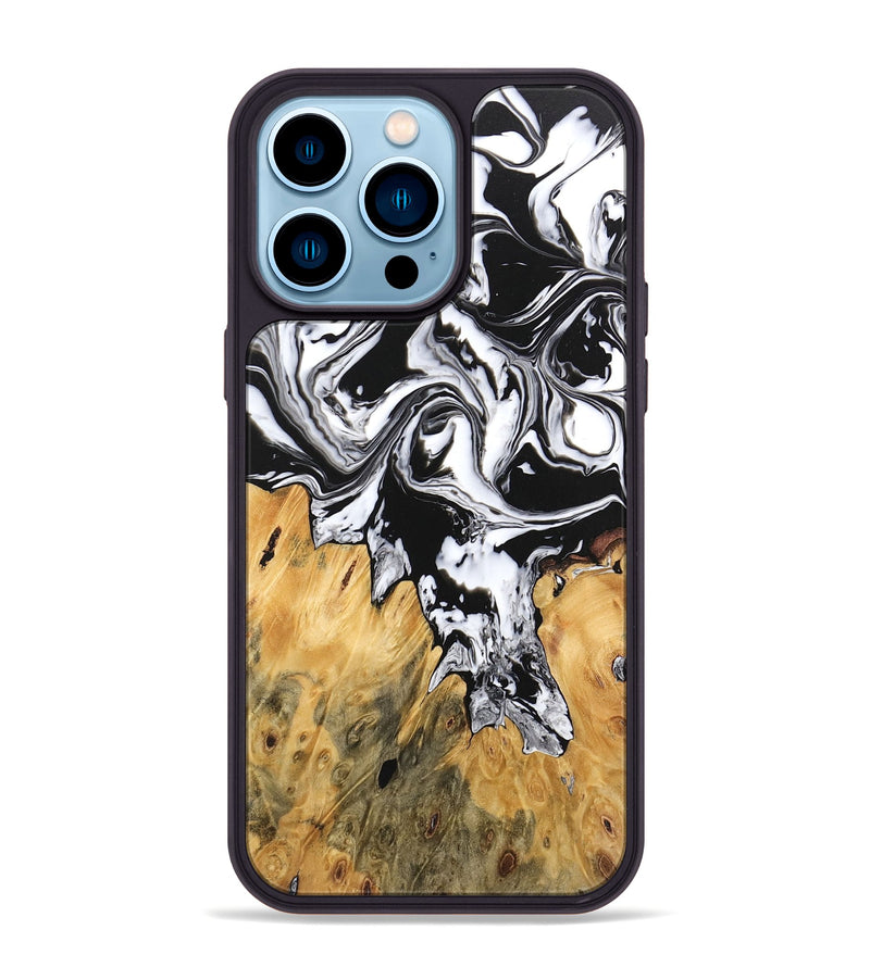 iPhone 14 Pro Max Wood Phone Case - Orion (Black & White, 746246)