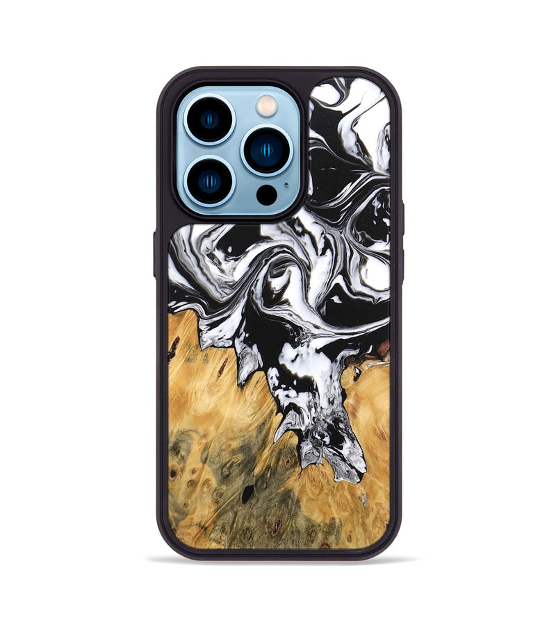 iPhone 14 Pro Wood Phone Case - Orion (Black & White, 746246)