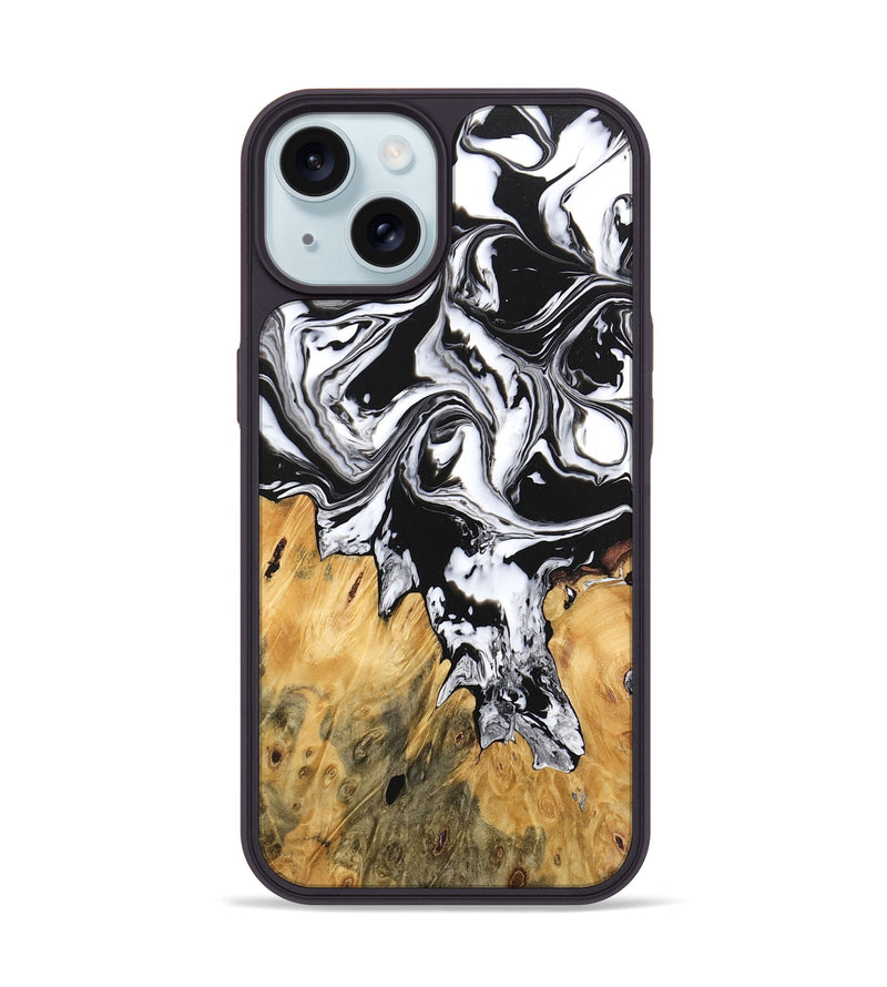 iPhone 15 Wood Phone Case - Orion (Black & White, 746246)