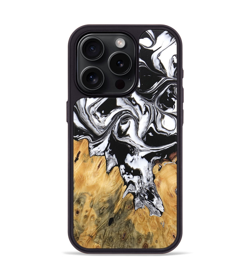 iPhone 15 Pro Wood Phone Case - Orion (Black & White, 746246)