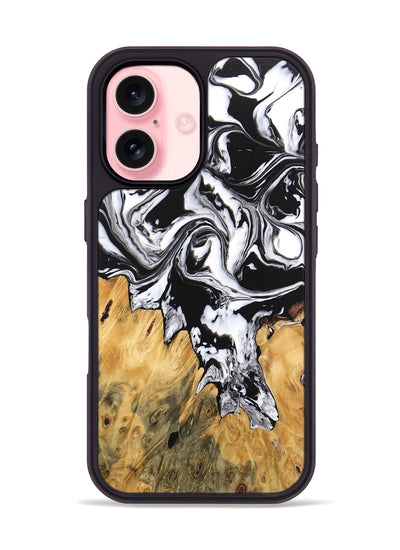 iPhone 16 Wood Phone Case - Orion (Black & White, 746246)