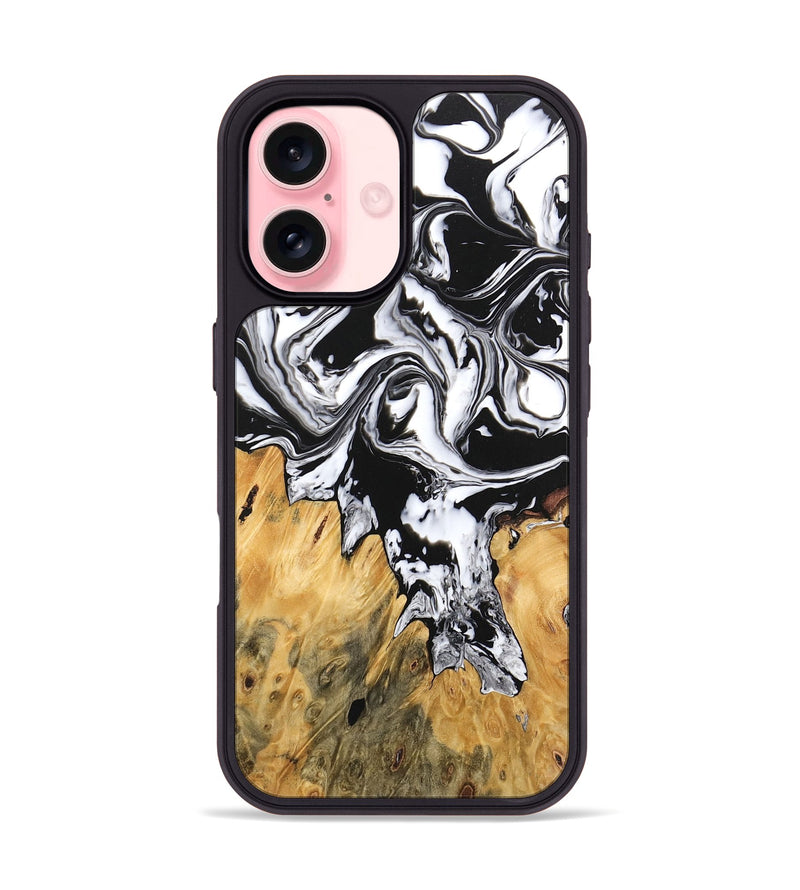 iPhone 16 Wood Phone Case - Orion (Black & White, 746246)