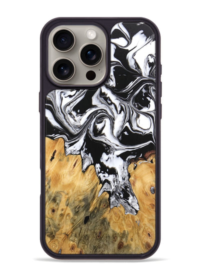 iPhone 16 Pro Max Wood Phone Case - Orion (Black & White, 746246)