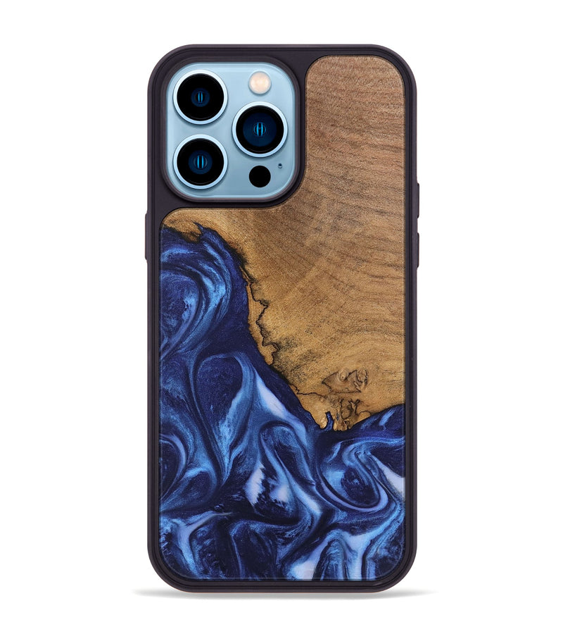 iPhone 14 Pro Max Wood Phone Case - Wrenley (Blue, 746252)