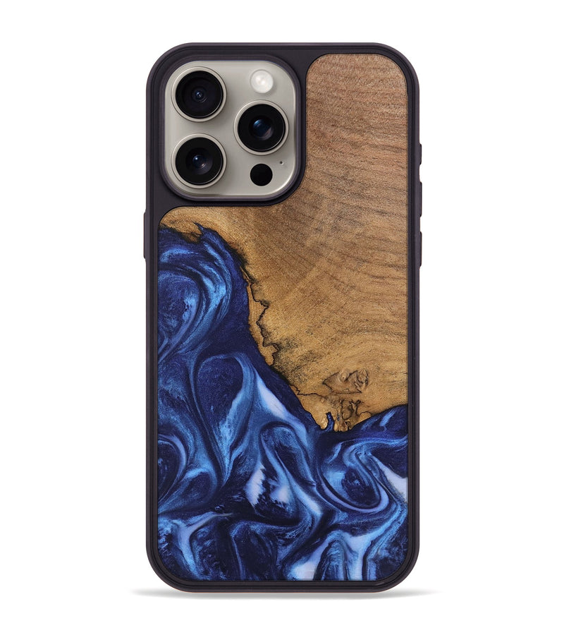 iPhone 15 Pro Max Wood Phone Case - Wrenley (Blue, 746252)