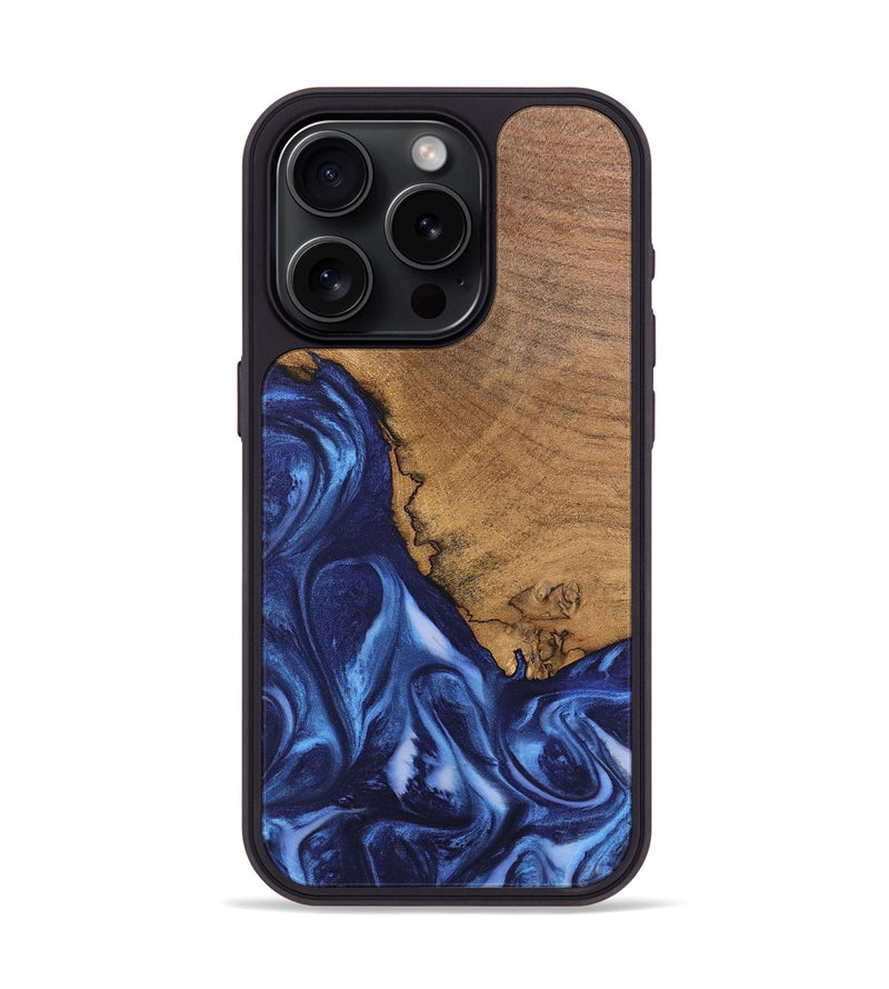 iPhone 15 Pro Wood Phone Case - Wrenley (Blue, 746252)