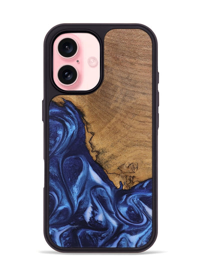 iPhone 16 Wood Phone Case - Wrenley (Blue, 746252)