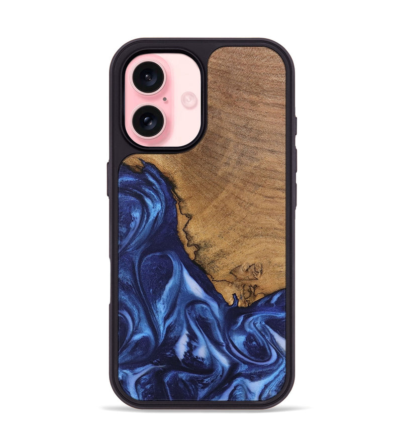 iPhone 16 Wood Phone Case - Wrenley (Blue, 746252)