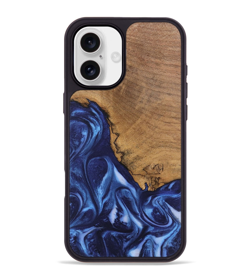 iPhone 16 Plus Wood Phone Case - Wrenley (Blue, 746252)