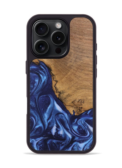 iPhone 16 Pro Wood Phone Case - Wrenley (Blue, 746252)