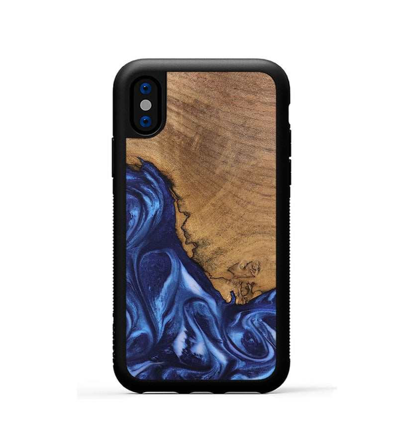 iPhone Xs Wood Phone Case - Wrenley (Blue, 746252)