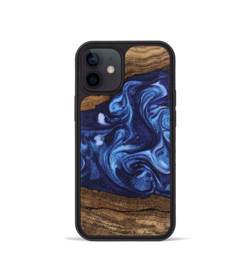 iPhone 12 mini Wood Phone Case - King (Blue, 746253)