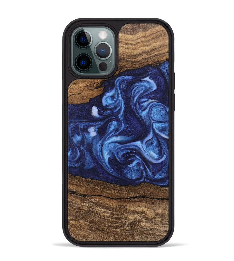 iPhone 12 Pro Max Wood Phone Case - King (Blue, 746253)