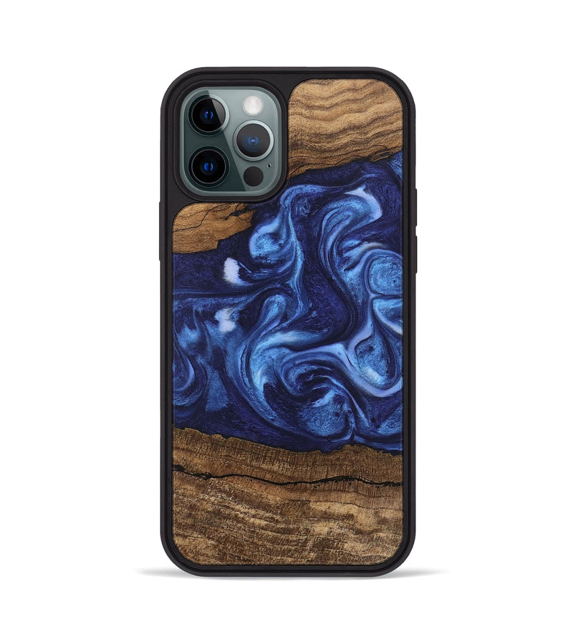 iPhone 12 Pro Wood Phone Case - King (Blue, 746253)