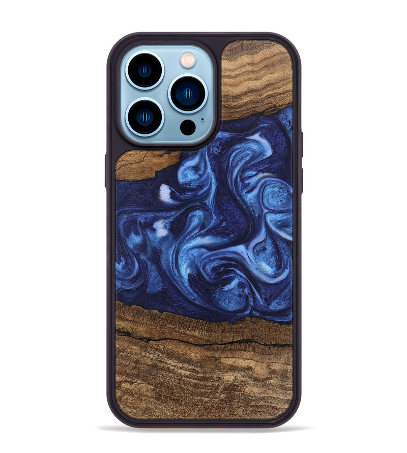 iPhone 14 Pro Max Wood Phone Case - King (Blue, 746253)