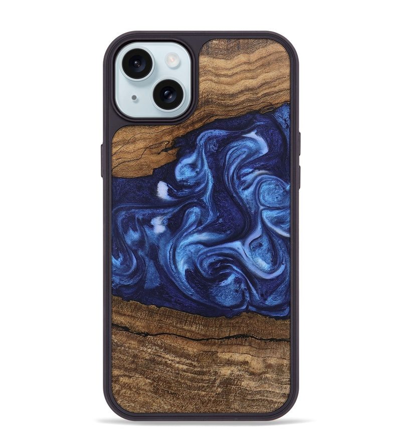 iPhone 15 Plus Wood Phone Case - King (Blue, 746253)