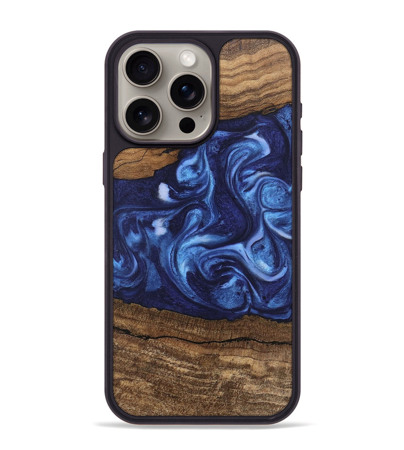 iPhone 15 Pro Max Wood Phone Case - King (Blue, 746253)